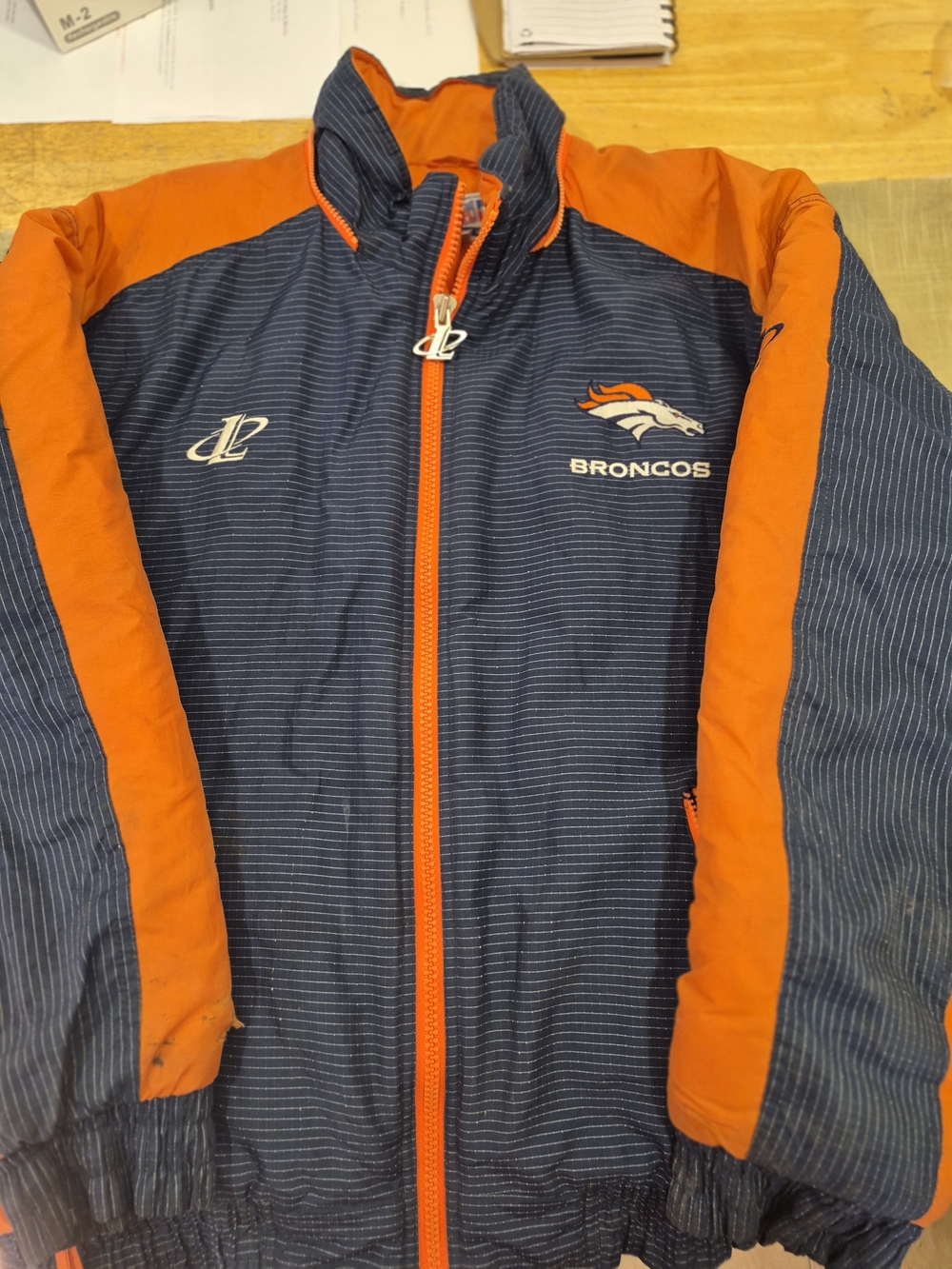 NFL Broncos Navy and Orange Puffer Jacket
